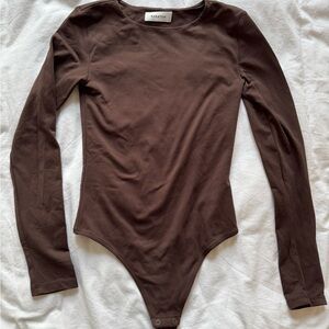 Aritzia Babaton chocolate brown bodysuit